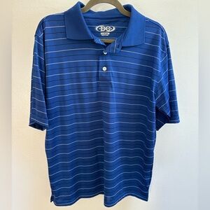 DC Performance Blue Stripe Polo Shirt M